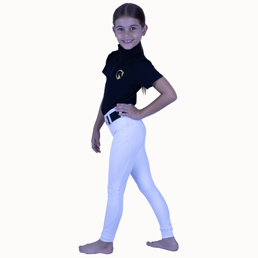 Youth Riding Tights - White